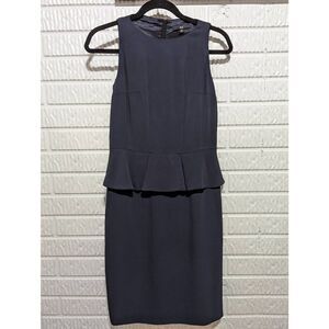 Boss By Hugo Boss Women's Size 4 Blue Sleeveless Peplum Midi Dress